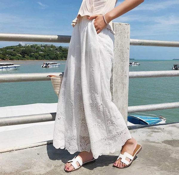 

wide leg femme pantalon taille haute plus size linen loose female capris trousers women039s long pants high waist y2004183823747, Black;white