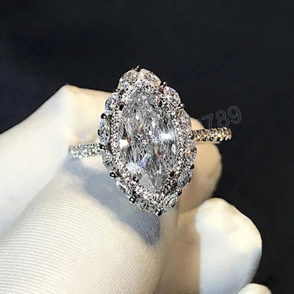 

fashion crystal marquise cubic zirconia wedding rings for women silver plated 2023 engagement proposal rings new jewelry