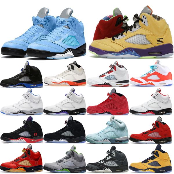 

2023 jumpman 5 mens basketball shoes 5s university blue lucky green a ma black light bone georgetown craft sail oreo men sports women sneake