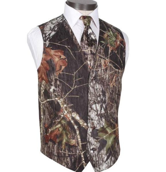 

2020 new v neck camo mens wedding vests outerwear groom vest realtree spring camouflage slim fit mens vestsvesttie1005055, Black