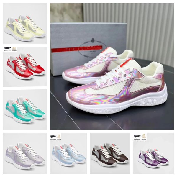 

sports design americas cup sneakers shoes patent leather nylon luxury mens skateboard runner casual outdoor walking, Black