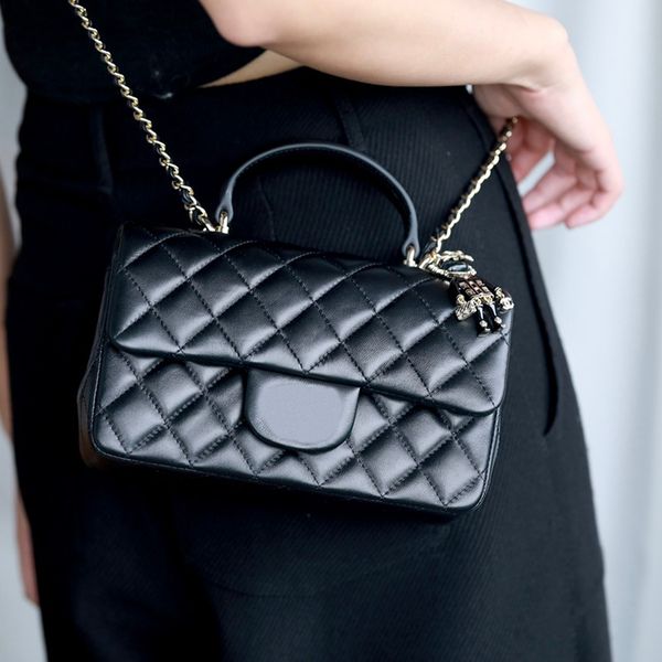 

10a mirror quality designer bag women crossbody bags shoulder bag 20 cm flap black purses classic ladies designer luxury ladies messenger ba