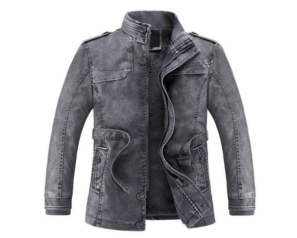 

fashion men039s autumn winter casual pocket button thermal leather jacket coat fashion jackets big size 2018 new6768196, Black;brown