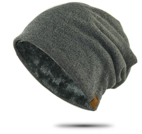 

beanies winter fashion men slouchy beanie hat letter patch fleece lined warm baggy casual headwear drop6531668