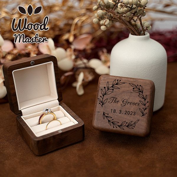 

jewelry boxes wooden ring box for wedding engagement custom proposal engraved bearer anniversary gifts girlfriend 230808, Black;white