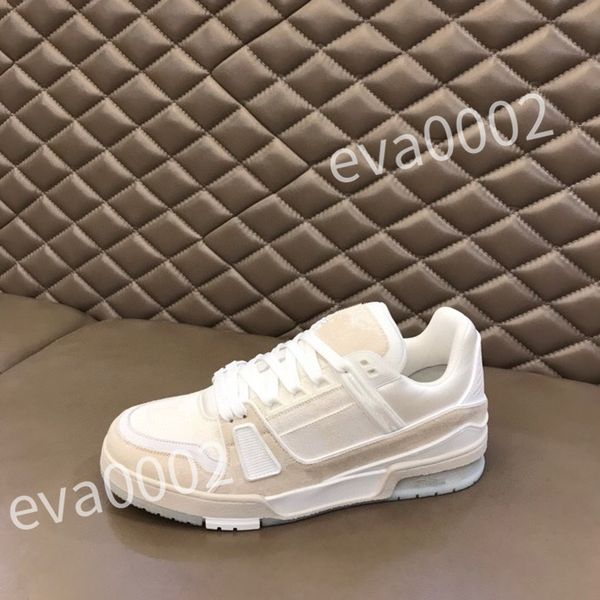 

new luxury sneakers shoes runner trainer casual shoes women platform lateral greca print lace up leather fashion outdoor desginer mens trigr, Black