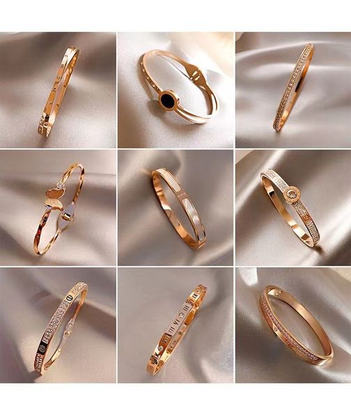 

various designer bracelets, titanium steel bracelets, luxurious men and women's 18k rose gold, fashionable and fadeless bracelets, tren, Black