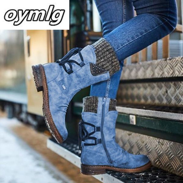 

boots women boots winter midcalf boot shoes ladies fashion snow thigh high suede warm botas zapatos de mujer 230807, Black