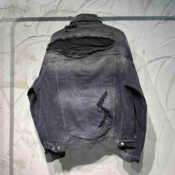 

men's jackets designer high version 2023 autumn/winter new luxury fashion b home damaged old made mud dyed denim jacket and coat for me, Black;brown