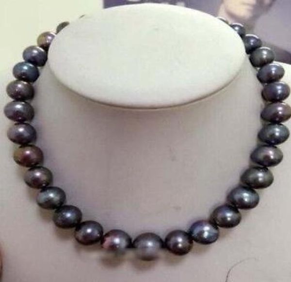 

new fine pearl jewelry stunning 8595mm round tahitian huge black red green pearl necklace 18quot 14kgp6460045, Silver