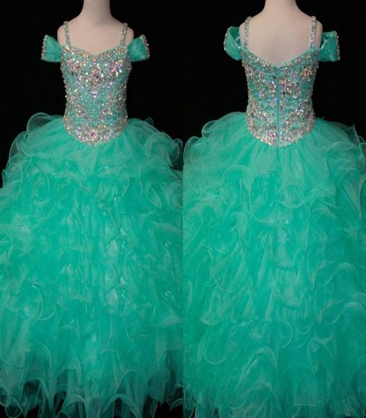 

crystals mint green flower girls dresses long little girl039s pageant toddler kids for girl infant glitz communion prom b9345503, White;blue