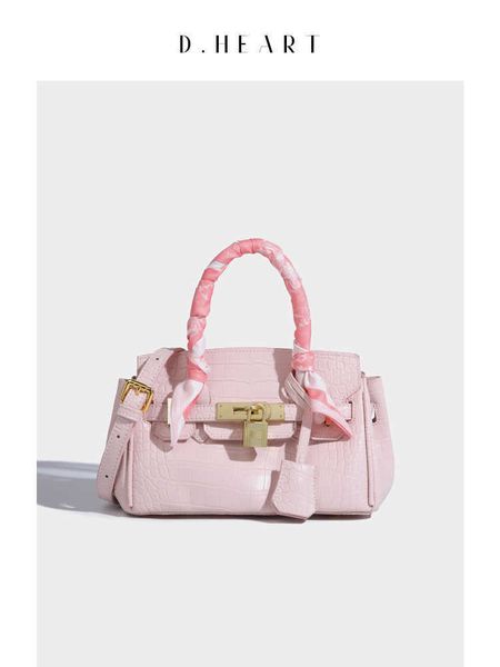 

8a quality h ermes brikis designer handbags new genuine leather crocodile pattern simple handbag luxury pink shoulder bag light with real lo