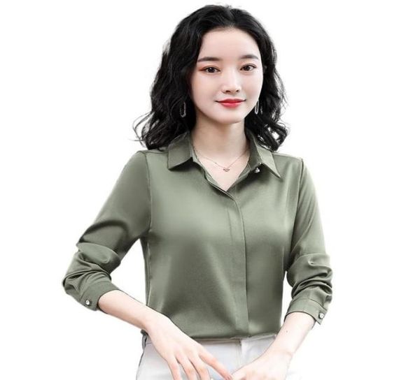 

women039s blouses shirts 2021 women long sleeve ea blouse korean silk plus size woman satin white elegant basic 3xl blusa1829792
