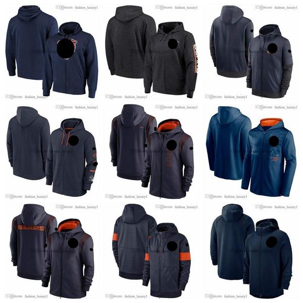 

mens chicago''bears''football jacket autumn and winter hooded zippers hoody sweatshirt sweater cotton pullover hoodies s, Black;brown