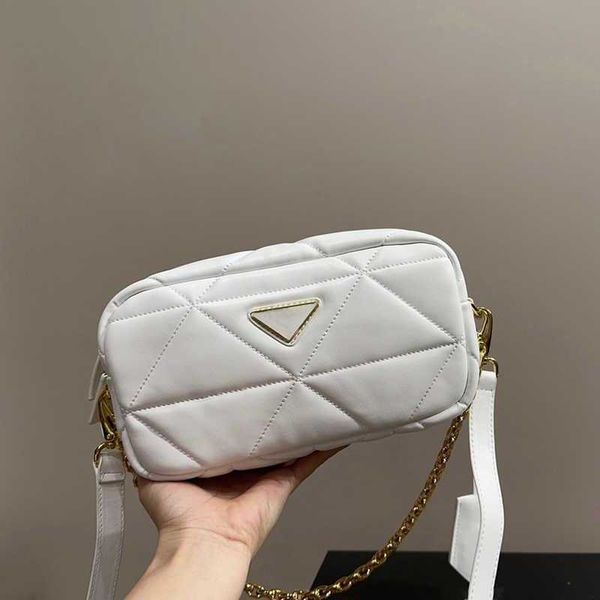 

triangle luxury leather camera bag designer shoulder bags women chain purses handbags p-letter lattice crossbody bags