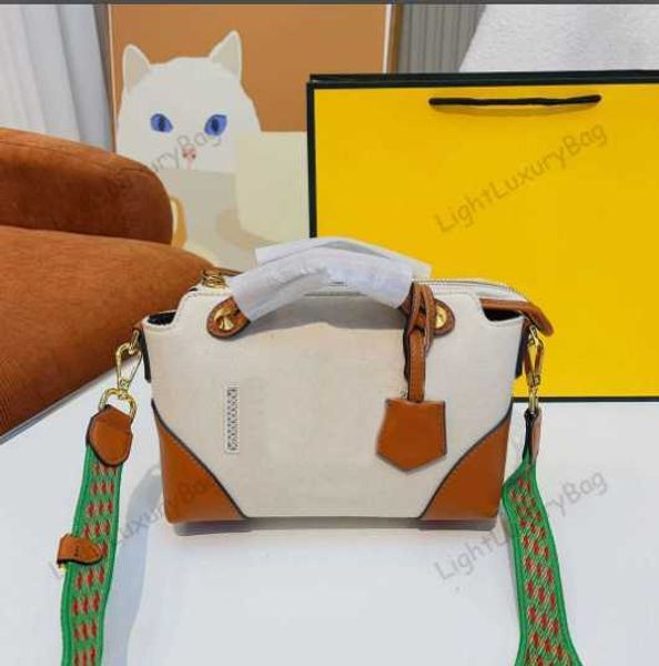 

crossbody bags luxury mirror quality wide shoulder-strap fashion two-tone leather canvas patchwork handbag women classic female purses221130