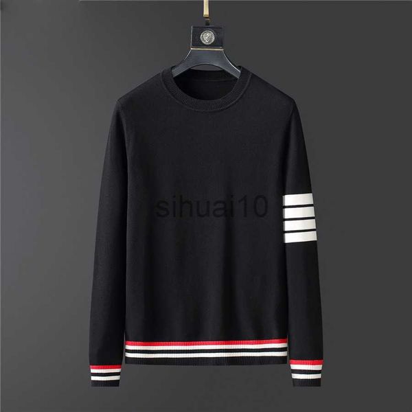 

men's sweaters 2023 new winter thickness pullover men o-neck solid long sleeve warm slim sweaters men's sweater pull male clothing, White;black