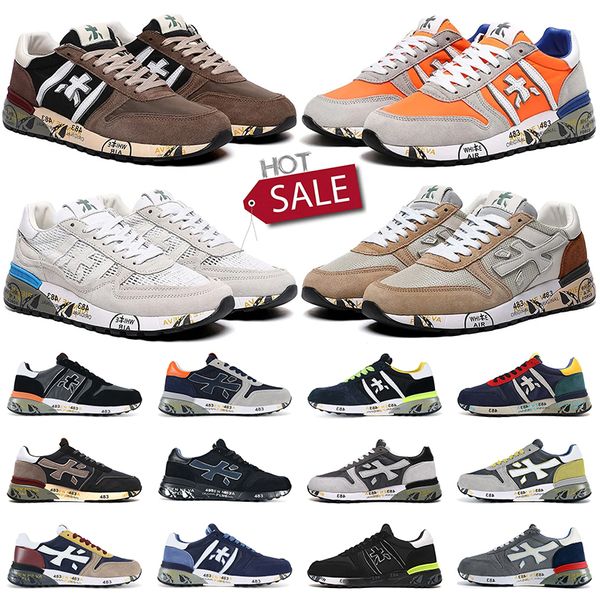 

luxury designer shoes premiata runner sneakers lander landeck mick black white green midnight blue brown mens trainer
