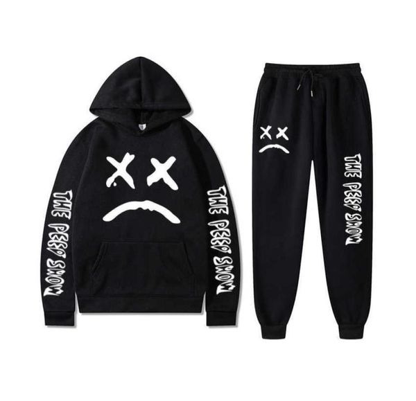 

men lil peep sets hoodiespants fleece hooded sweatshirt sweatpants fashion slim fit men women set hoodie pant pullover hoody x0616559017, Gray