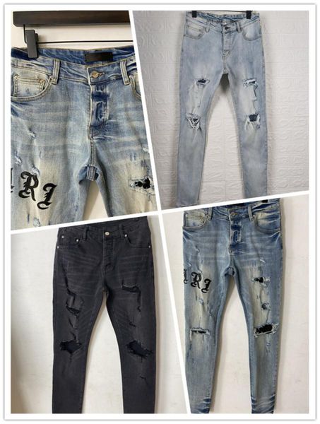 

arrivals mens design hole jeans designer classic style washed black luxury slimleg fit motorcycle biker fashion denim 629260, Blue