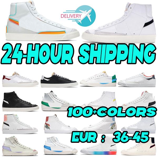 

2023 blazer shoes casual shoes mens trainers designer shoe platform sneakers vintage blazers multi color high pomegranate jumbo pink mid 77, Black