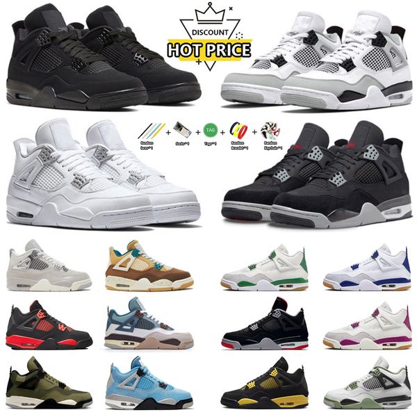 

jumpman 4 basketball shoes 4s frozen moments cacao wow military black cat olive canvas pure money pine green bred seafoam red thunder mens w