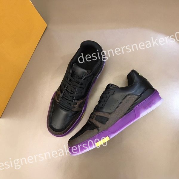 

2023 luxury whoelsale leather technical sneaker shoes fabric chunky rubber casual walking discount trainer 39-45 rd0804, Black