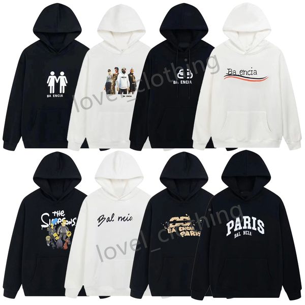 

mens women hoodie designer fashion long sleeve clothing brand pullovers leisure high street loose letter print cottons sweatshirts luxurys, Black