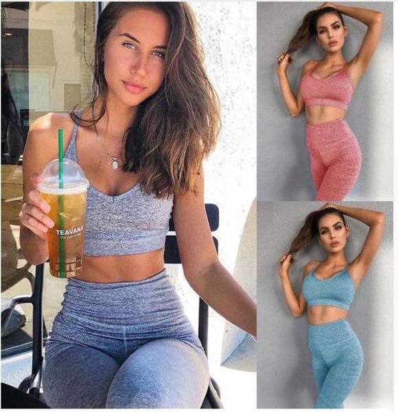

2 piece set women yoga set high wasit tracksuit clothes crop slim fitness set mesh patchwork womens gym outfits2375988, White;red