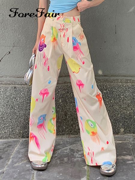 

women s pants s forefair lady summer streetwear style skin color pocket button zipper dopamine fun print trousers fashion casual for women 2, Black;white