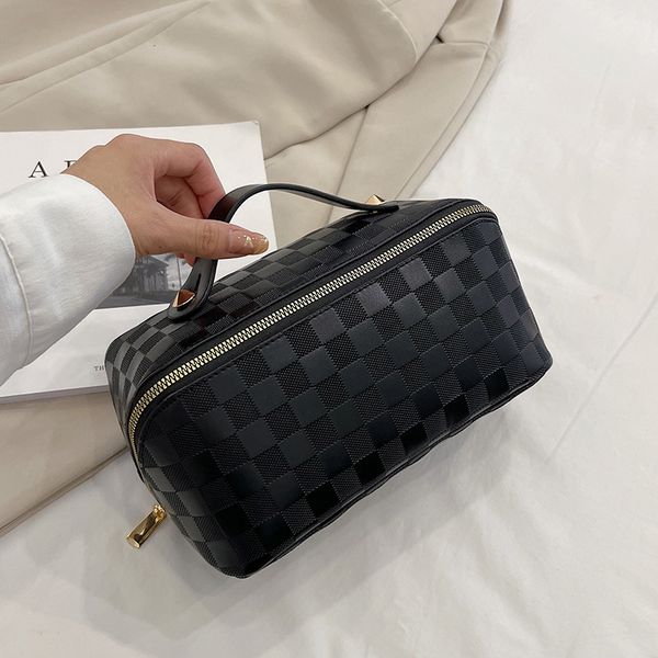 

cosmetic bags cases large capacity stylish leather cosmetic bag portable women travel washing makeup bag waterproof storage organizer beauty