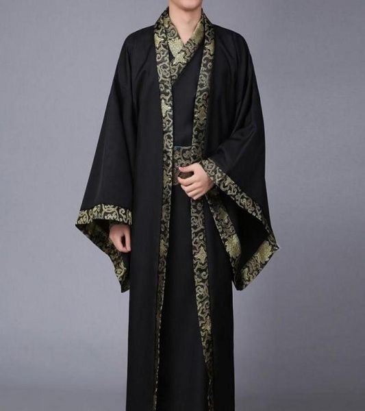 

men039s tracksuits chinese ancient costume male hanfu cosplay courtiers officials ministers of han dynasty scholar clothing rob3559899, Gray