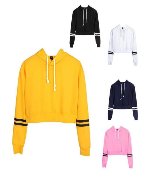 

women039s hoodies sweatshirts kpop sweatshirt girls sudadera mujer cropped women crop pullover moletom feminino1408379, Black