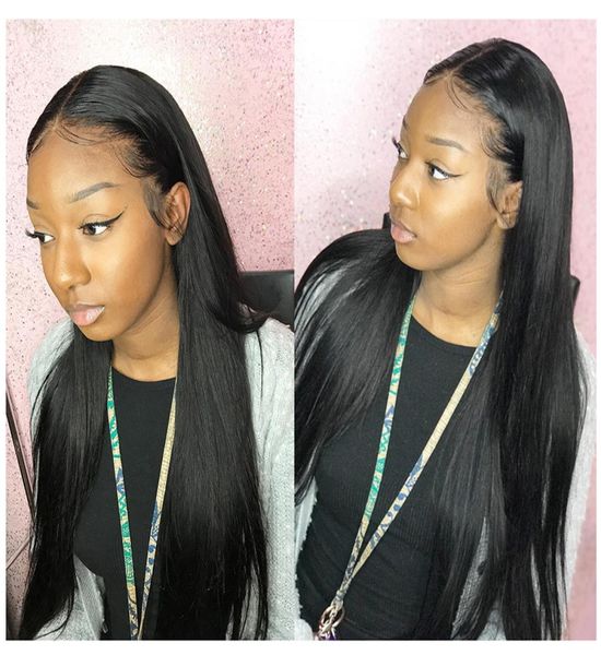 

lace front wigs human hair wigs with pre plucked silk base lace front human hair wigs for black women brazilian straight lace wig1501257, Black;brown