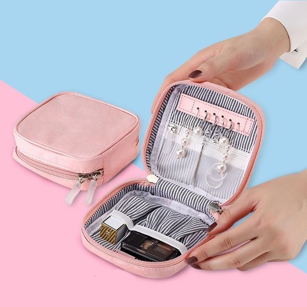 

cosmetic bags cases multifunction travel jewelry box female earrings necklaces storage bag women makeup organizer portable cosmetic storage