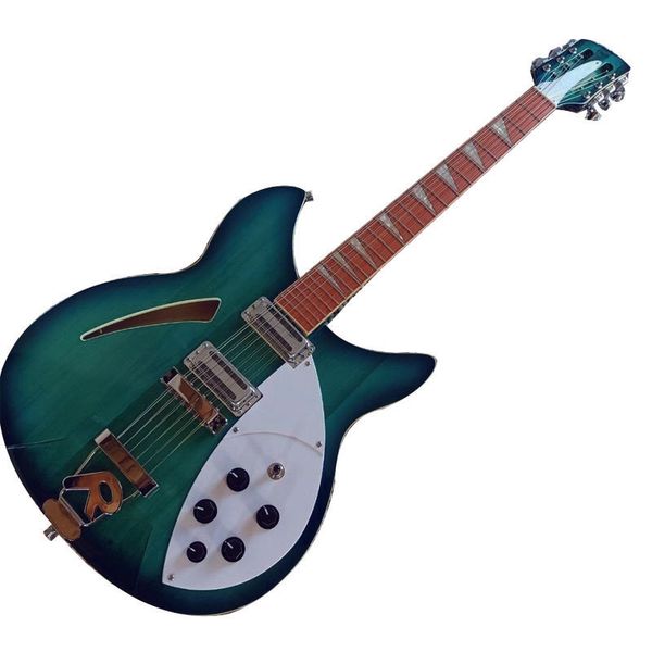 

new 12 string electric guitar faded blue half hollow body factory customization