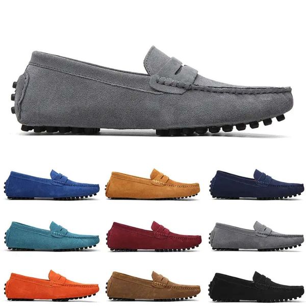 

suede casual men non-brand new shoes black light blue wine red gray orange green brown mens slip on lazy leather shoe 38-45484 s731 s