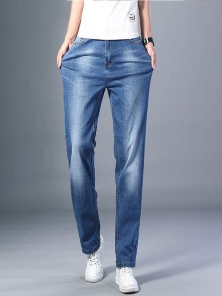 

men039s jeans thin straight loose in 6 colors available for summer 2021 classic style advanced stretch pants brand4941337, Blue
