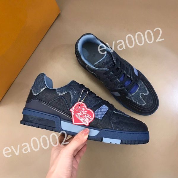 

2023 new sneakers shoes runner trainer casual shoes women platform lateral greca print lace up leather fashion outdoor desginer mens trigrec, Black