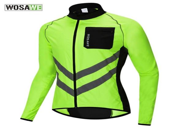 

wosawe men039s windbreaker reflective jacket windproof cycling jacket women rainproof mtb road bicycle high visibility rain4724074, Black;red