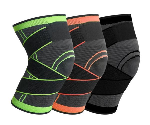 

1pc 2020 sport pressurized kneepad elastic knee pads support sleeve basketball volleyball brace training fitness knee pad sleeve5238467, Black;gray