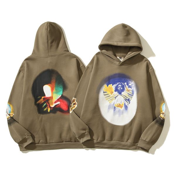 

vitage sweatshirts hoodies men women high street green print sweatshirt pullover hoode hip hop pullovers, Black;brown