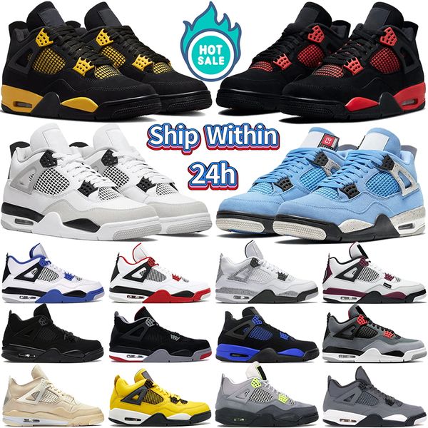 

black cat 4s basketball shoes for men women jumpman 4 sports sneakers pine green seafoam university blue red thunder womens mens trainers ou