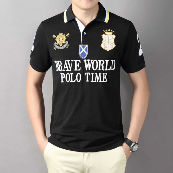 

summer short sleeve polo shirt men's t-shirt casual loose cotton sports european size men's black style, White;black