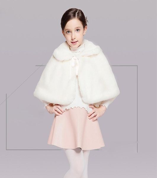 

white flower girl wedding shawls christmas costume winter wear kids039 capes lovely girls039 accessories in stock8579102, Brown;red