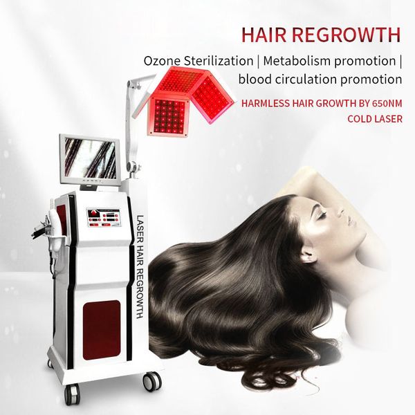 

2023 technology hair growth diode laser 650nm 190pcs laser hair regrowth device anti-loss hair treatment, Black