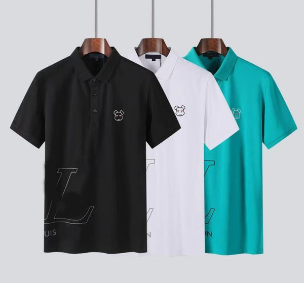 

men's short-sleeved t-shirt lapel polo shirt pure cotton slim-fit youth trend korean version of solid color paul t-shirt summer wear, White;black