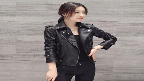 

lanlojer zipper design motorcycle slim pu black jacket spring autumn women faux soft leather jacket long sleeve pink biker coat8003154