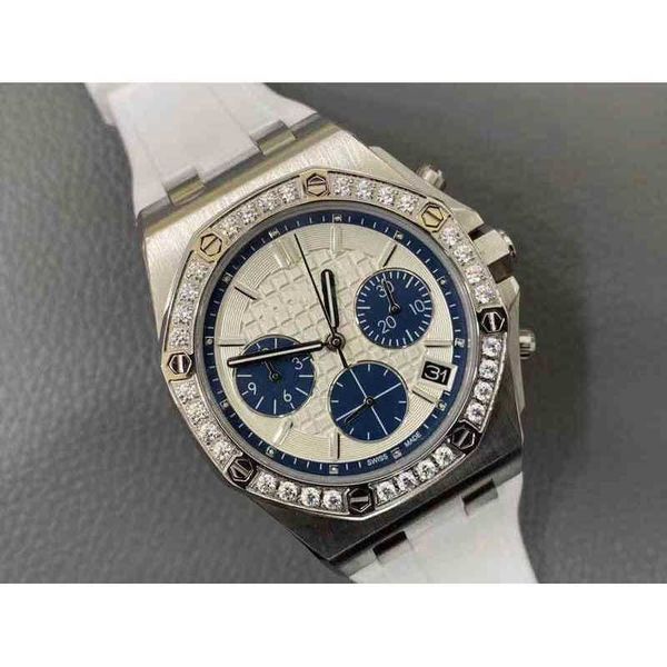 

luxury mens mechanical watch ap26231s womens sports six needle three eye timing rubber swiss es brand wristwatch