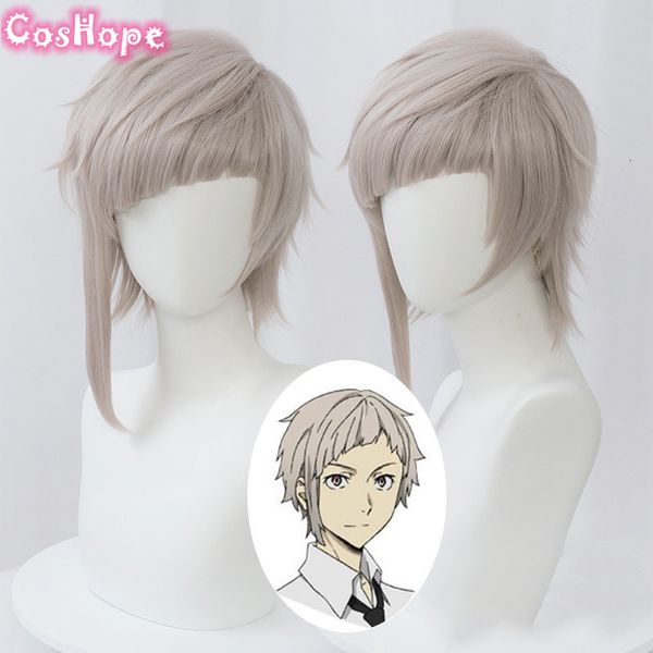 

cosplay wigs atsushi nakajima cosplay wig bungo stray dogs cosplay lotus gray wig cosplay anime cosplay wig heat resistant synthetic wigs 23, Black